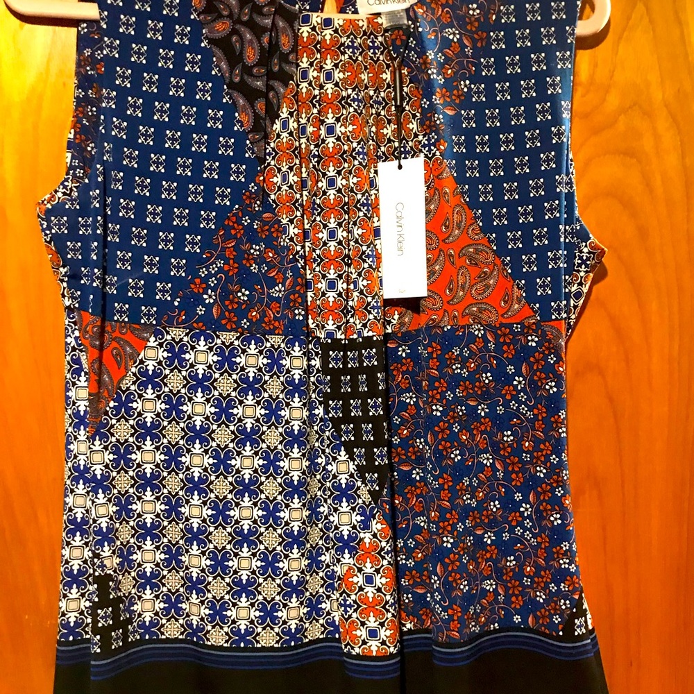 Calvin Klein Dress Sleeveless Dress Shirt